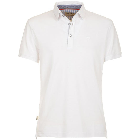 Chic White Cotton Polo Shirt with Chest Logo