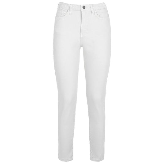 Chic White Cotton Blend Trousers for Women