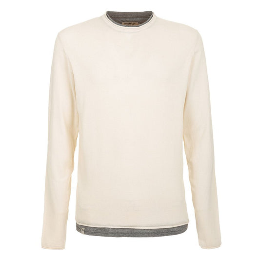 Chic Beige Long Sleeve Cotton Blend Sweater