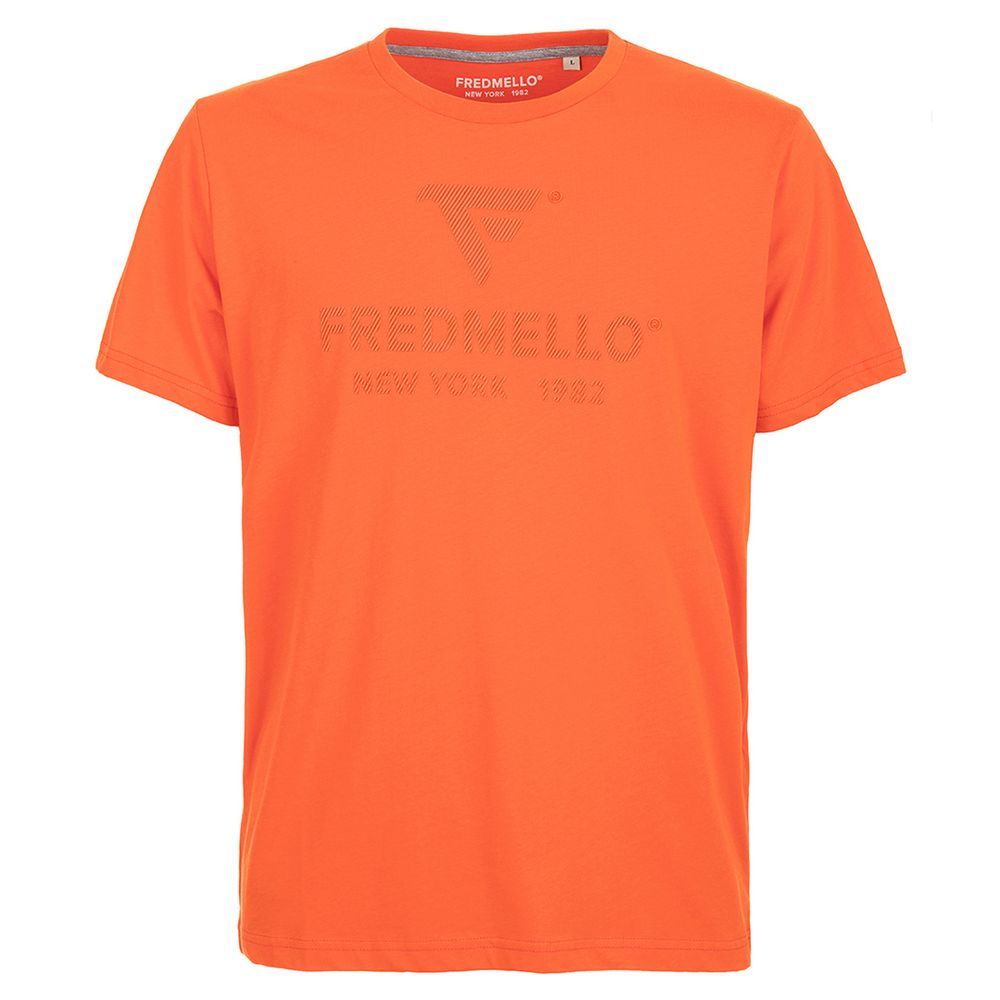 Vibrant Orange Logo Tee for Men