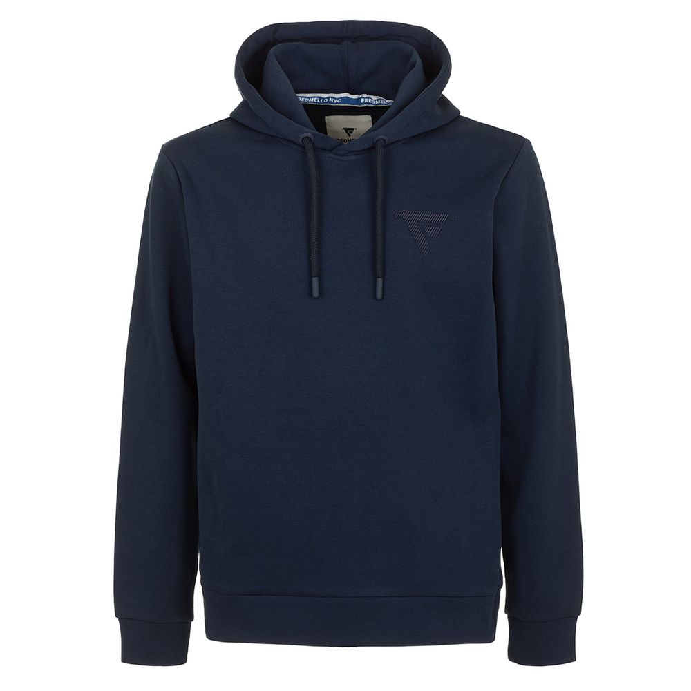 Soft Cotton-Blend Blue Hoodie with Logo Design