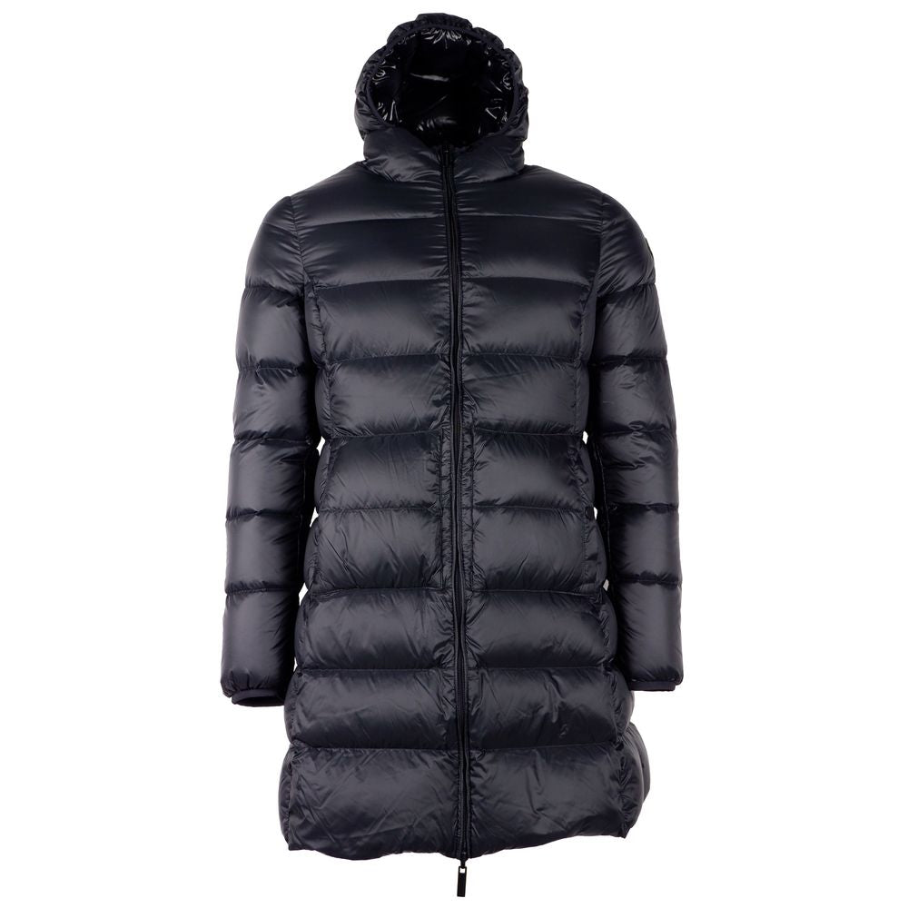 Reversible Long Down Jacket in Sleek Black