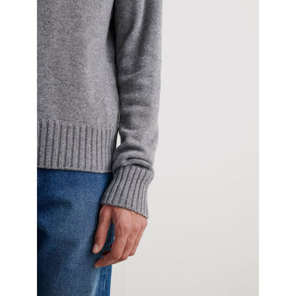 Elegant Gray Wool Sweater for Men