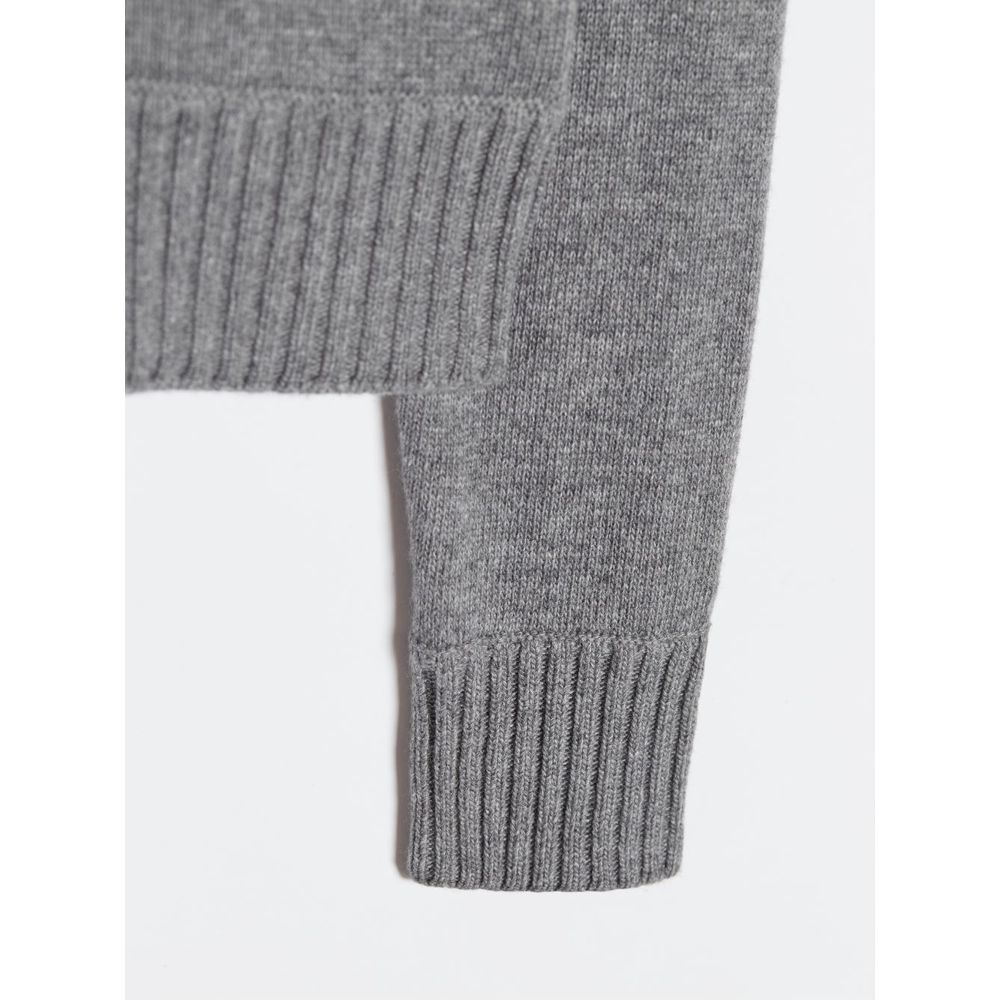 Elegant Gray Wool Sweater for Men