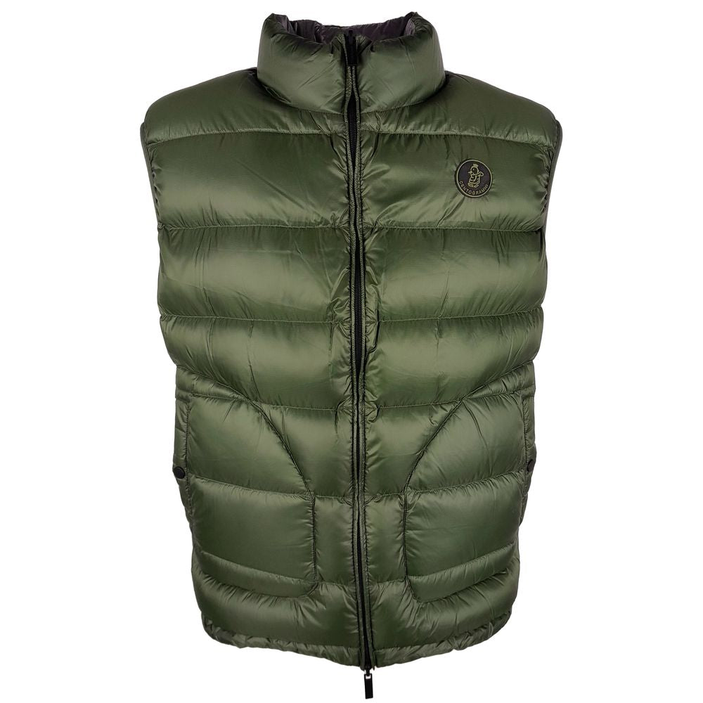 Chic Reversible Green & Grey Duck Down Vest