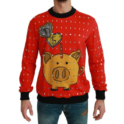 Crystal Diamond Pig Print Sweater