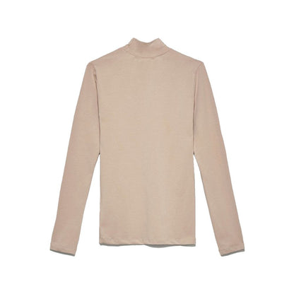 Elegant Beige Turtleneck Sweatshirt