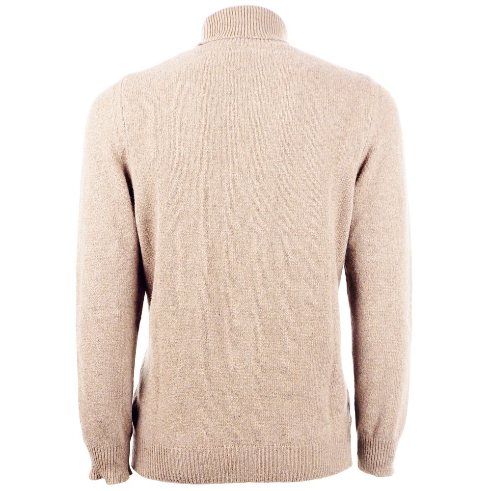 Elegant Beige Cashmere Turtleneck Sweater