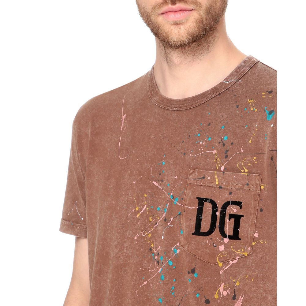 Embroidered Cotton Splatter Tee