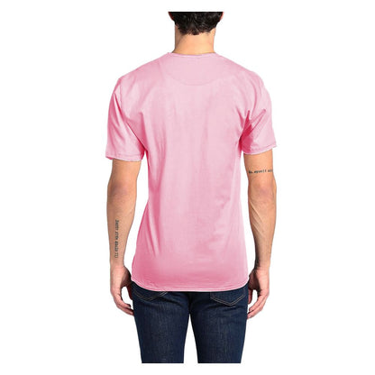 Chic Pink Cotton Tee with Front Print