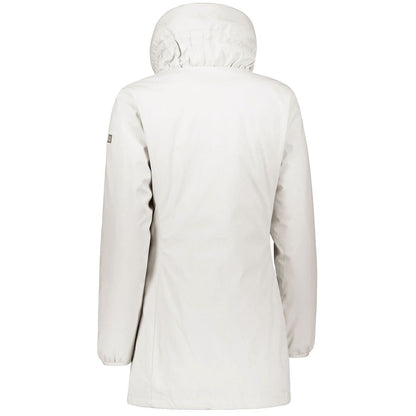 Chic White High Collar Down Jacket