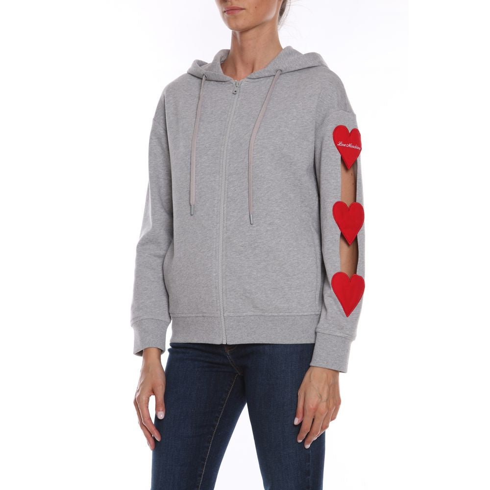 Gray Cotton Women Sweatshirt