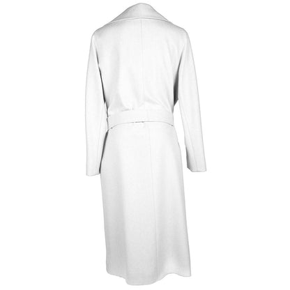 Elegant White Virgin Wool Coat