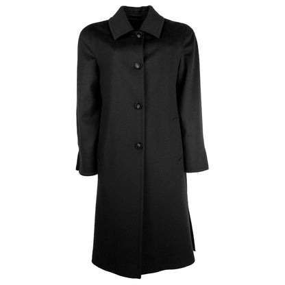 Elegant Virgin Wool Four-Button Coat