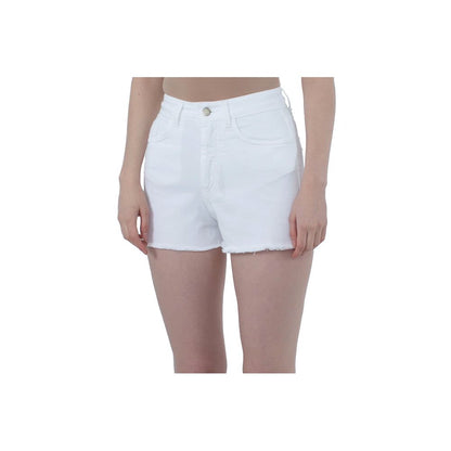 Chic Raw Hem Logo Cotton Shorts