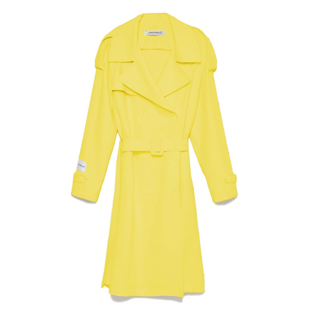 Elegant Double-Breasted Trench Coat in Yellow