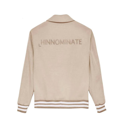 Chic Hazelnut Beige Bomber Jacket - Collegial Style