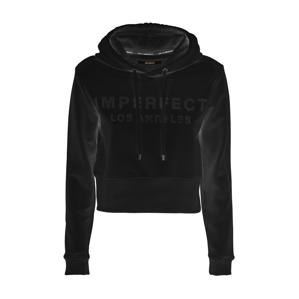 Black Cotton Women Hoodie