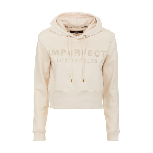 Beige Cotton Women Hoodie