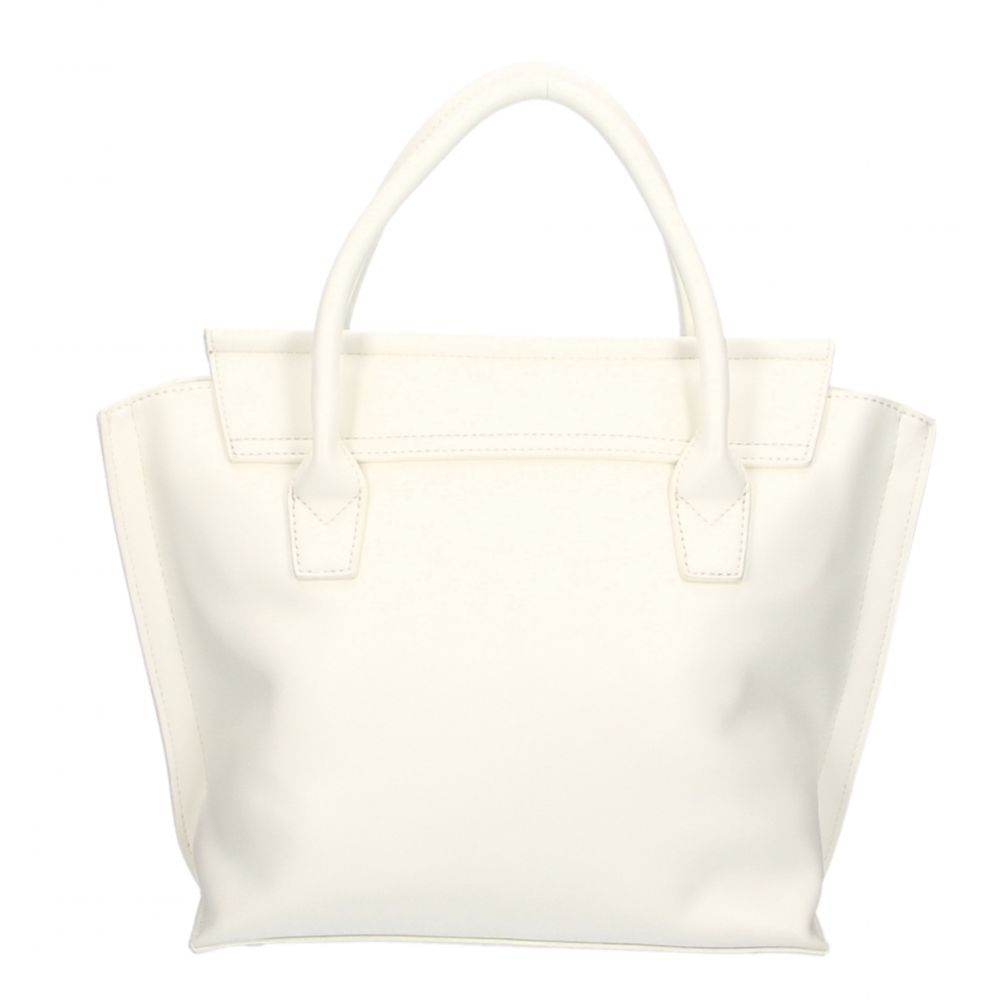 Elegant White Handbag With Magnetic Closure