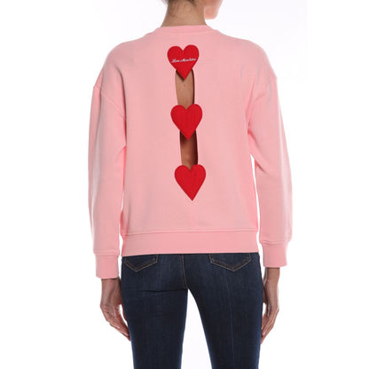 Chic Hearts Back Slit Crewneck Sweatshirt