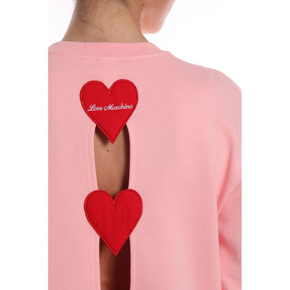 Chic Hearts Back Slit Crewneck Sweatshirt