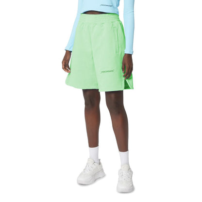 Chic Green Cotton Bermuda Shorts with Logo