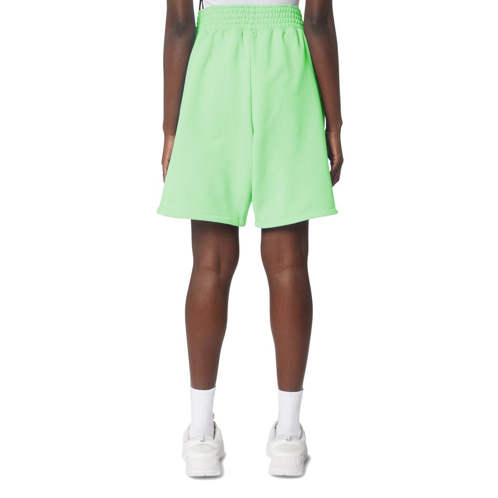 Chic Green Cotton Bermuda Shorts with Logo