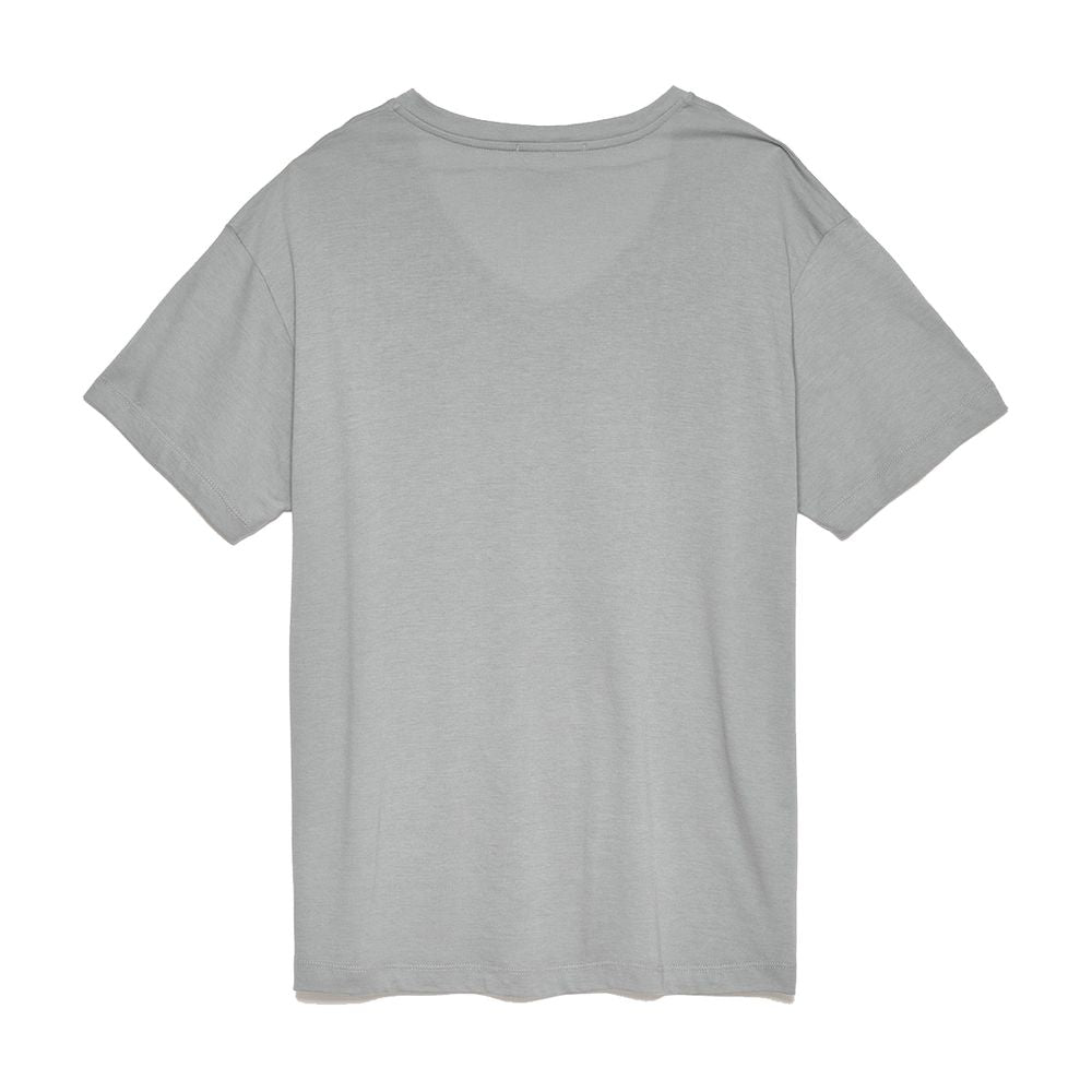 Chic V-Neck Logo Tee in Heather Gray