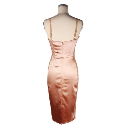 Pink Acetate Women Dress