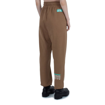 Brown Cotton Women Trouser