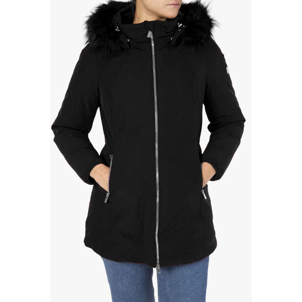 Chic Hooded Down Jacket with Fur Detail