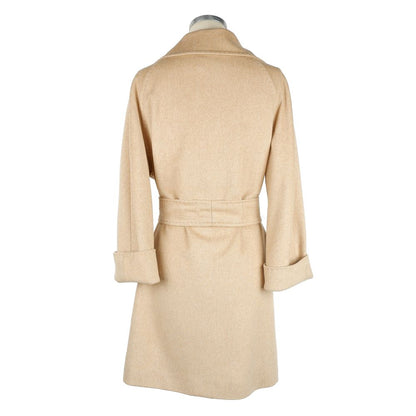 Elegant Beige Wool Women's Coat