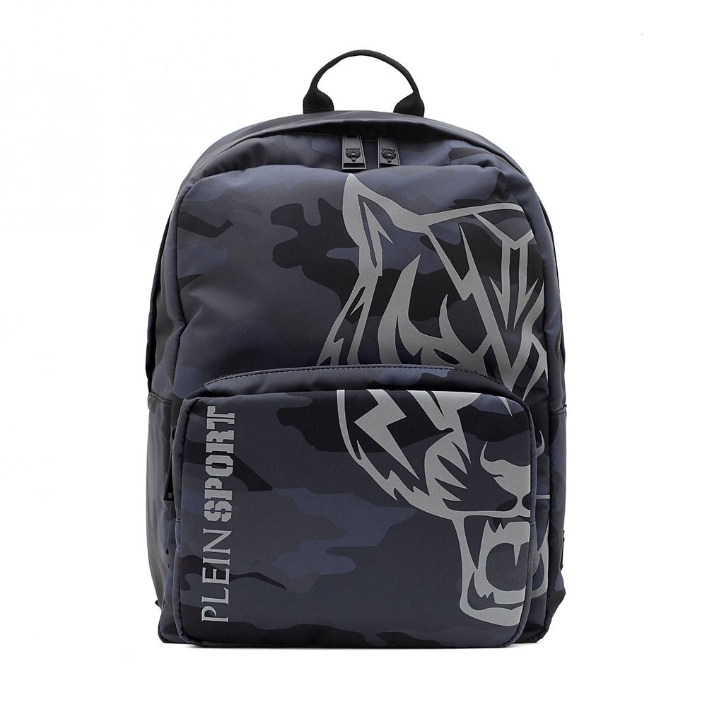 Gray Polyester Men Backpack