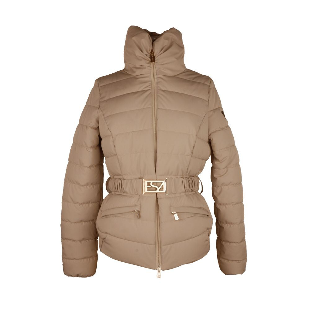 Brown Nylon Women Jacket