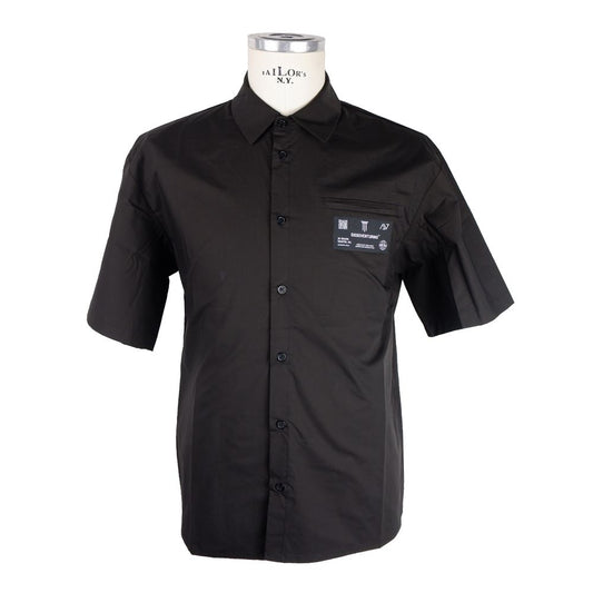 Elegant Black Cotton Button-Up Shirt