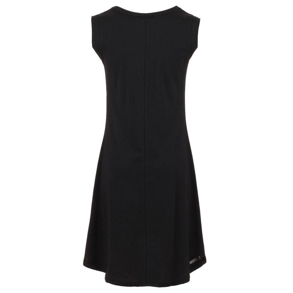 Elegant Black Logo Cotton Dress