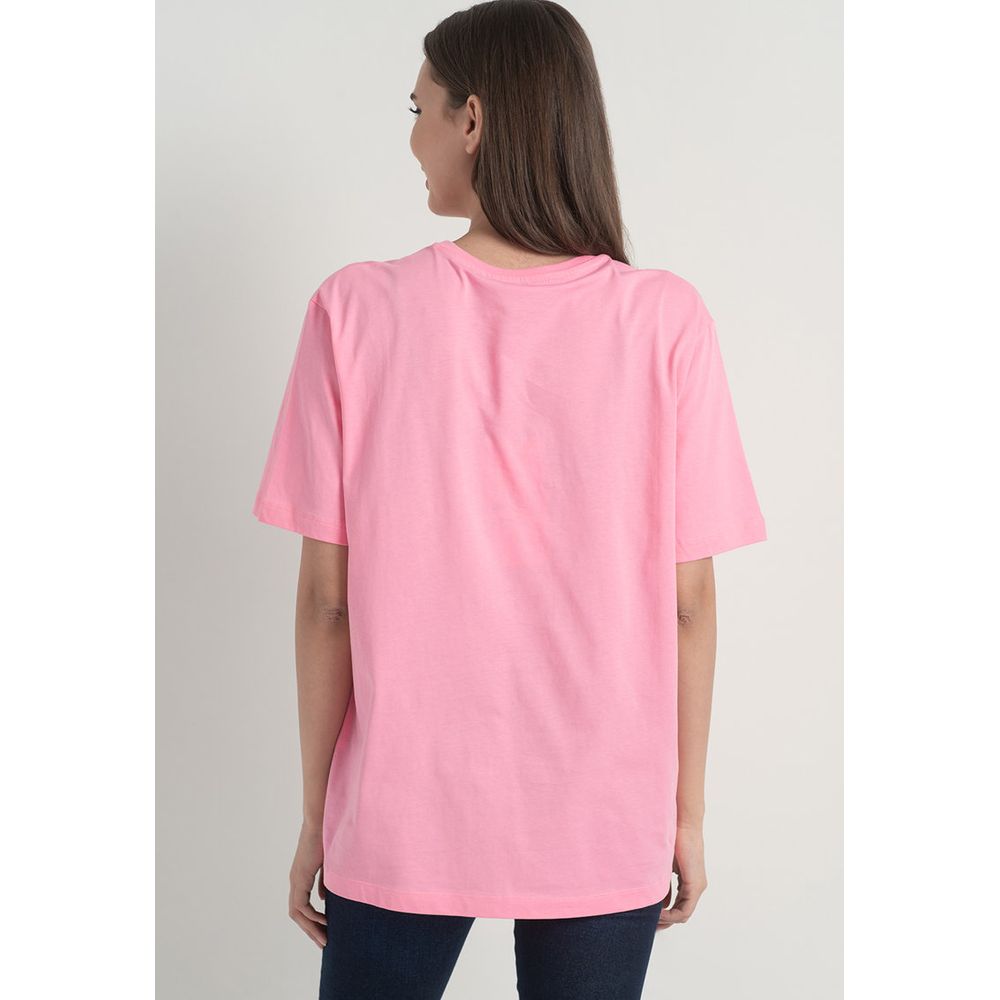 Pink Cotton Women T-Shirt