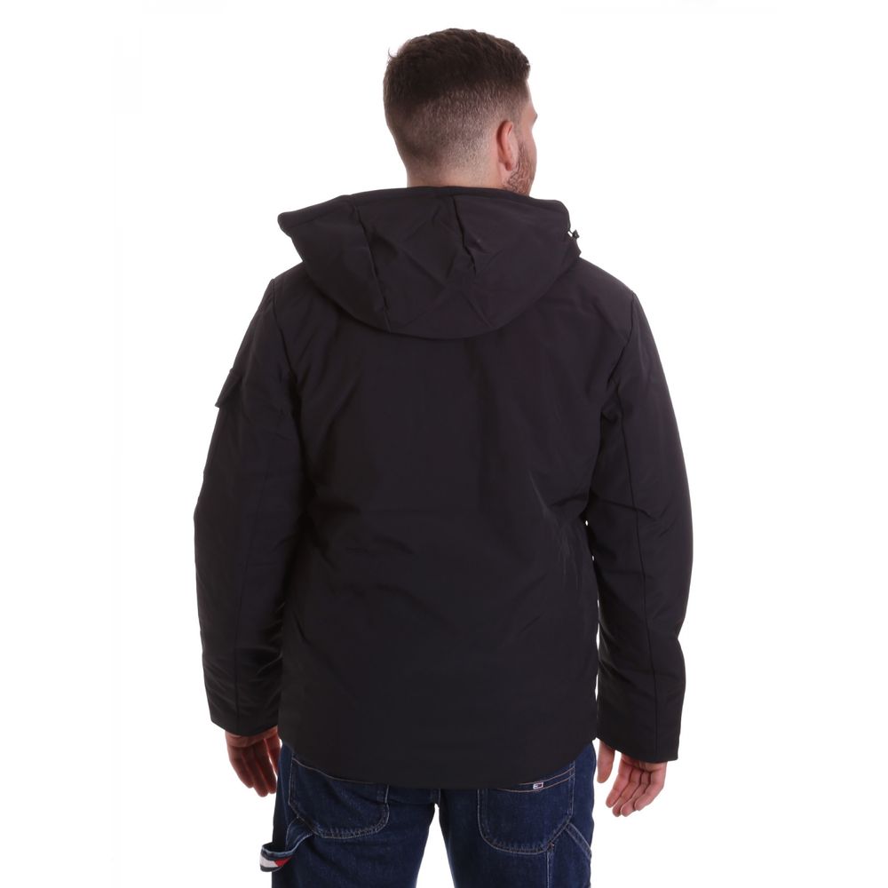 Black Polyester Men Jacket