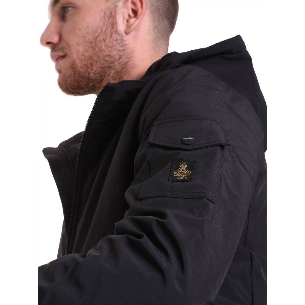 Black Polyester Men Jacket