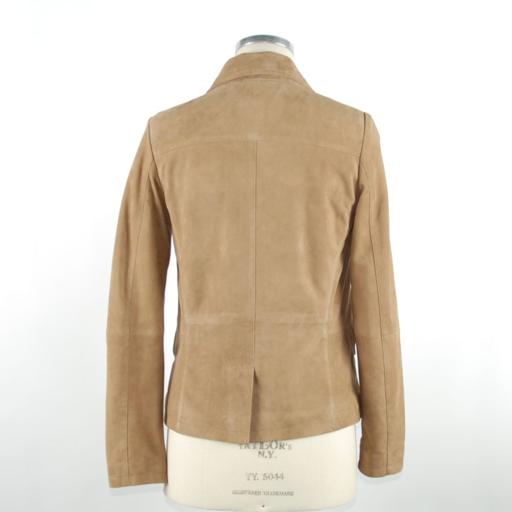 Elegant Beige Leather Jacket