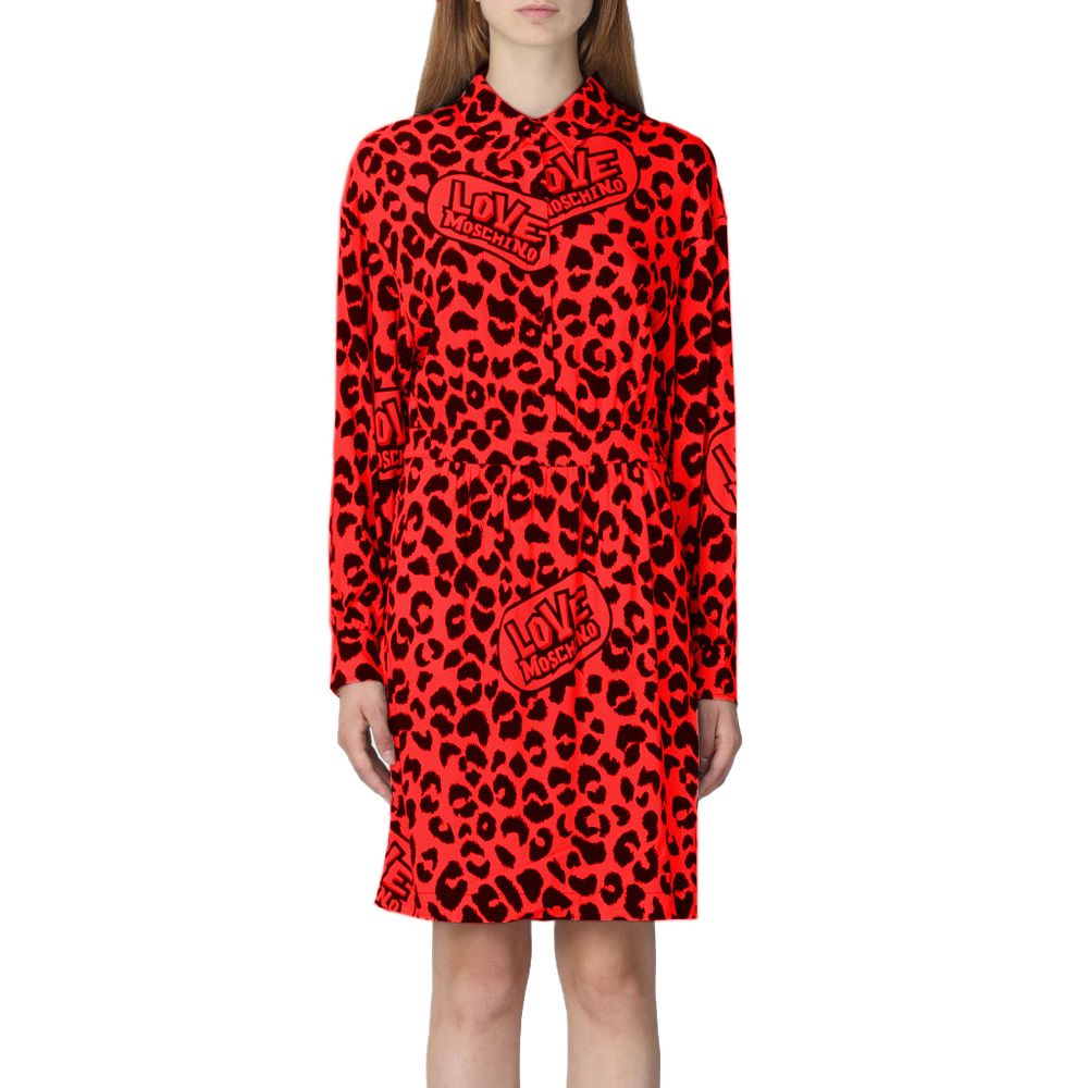 Elegant Viscose Blend Leopard Print Dress