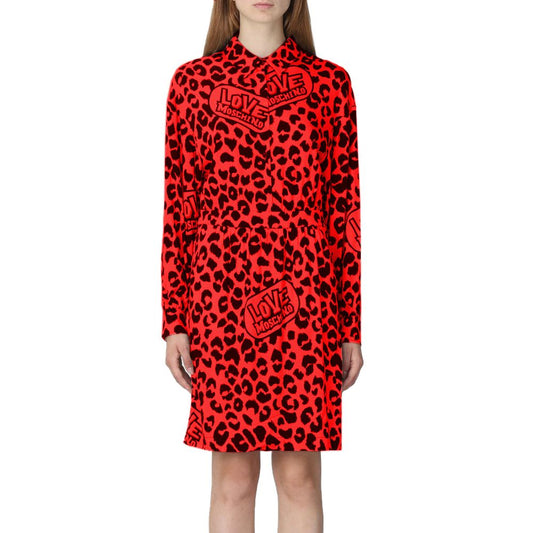 Elegant Viscose Blend Leopard Print Dress