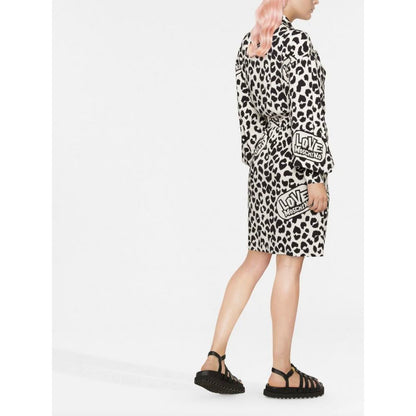 Chic Monochrome Leopard Dress