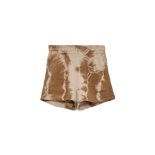 Chic Brown Printed Cotton Shorts