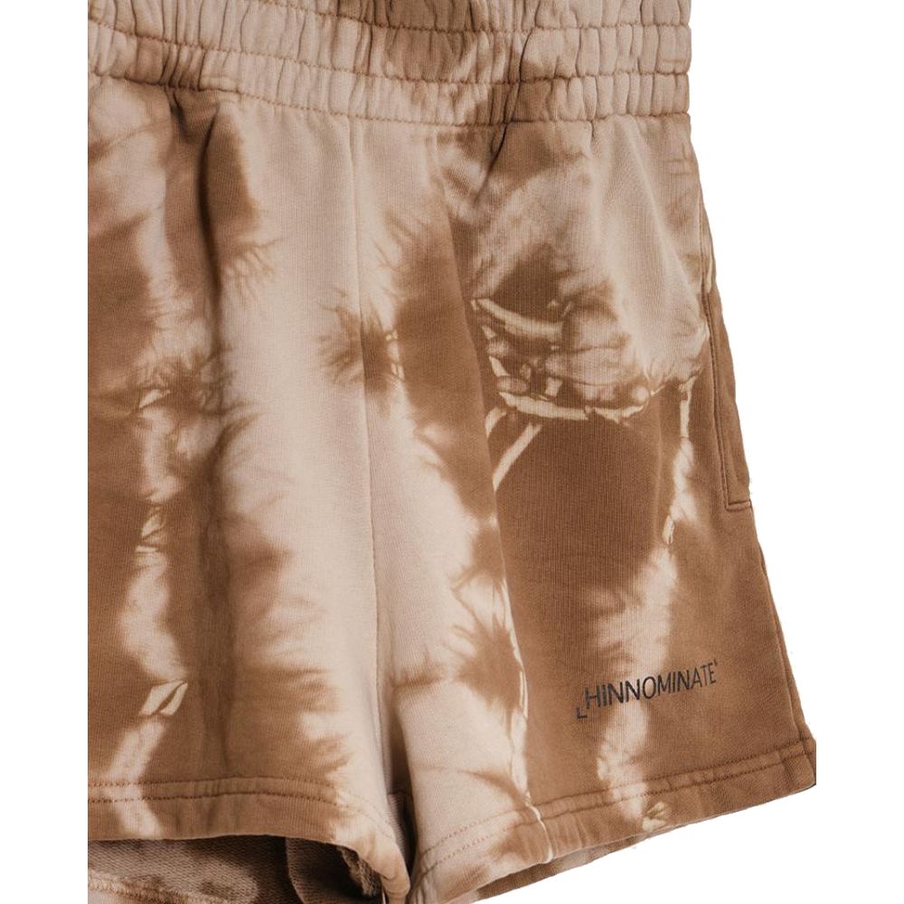 Chic Brown Printed Cotton Shorts