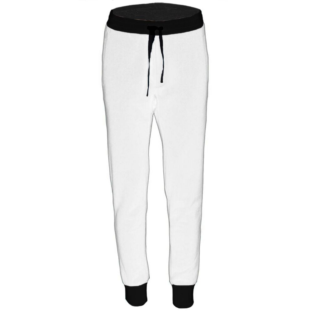 Elegant White Cotton Trousers with Crown Motif