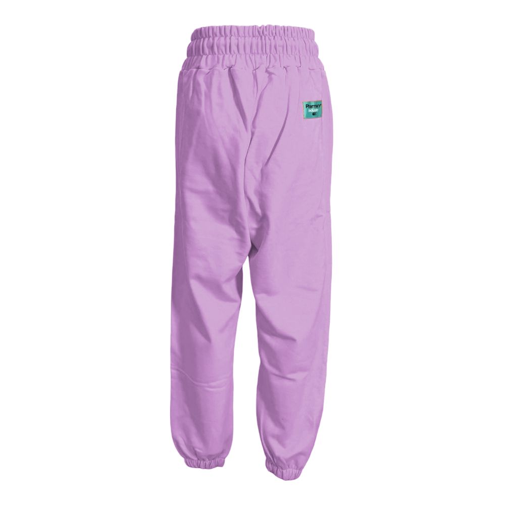 Chic Purple Cotton Sweatpants with Logo