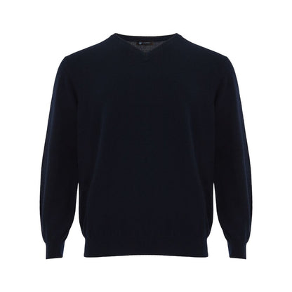 Elegant Cashmere Blue Sweater for Men