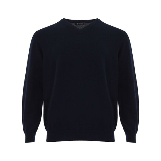 Elegant Cashmere Blue Sweater for Men